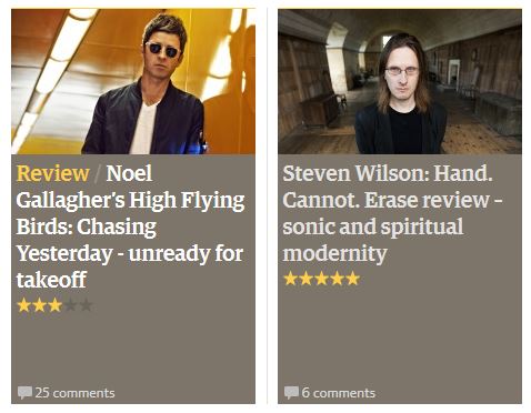 Noel Gallagher's iHigh Flying Birds: Chasing Yesterday - Unft for Takeof. Steven Wilson's Hand Cannot Erase - Sonic and Spiritiual Modernity